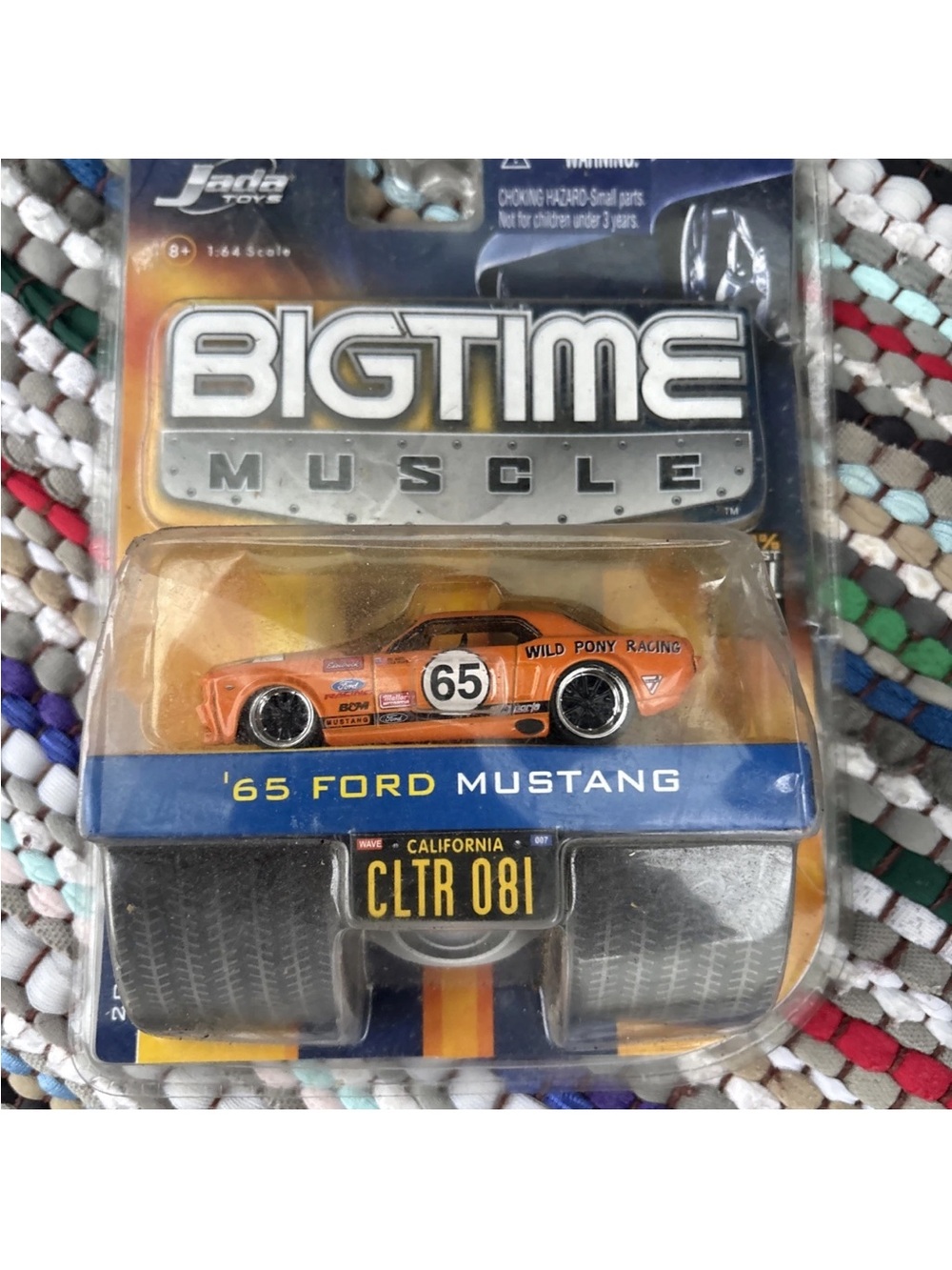 Vintage Bigtime Muscle Orange '65 Ford Mustang Die-Cast Car